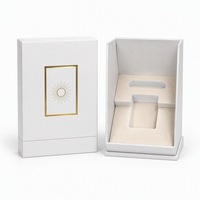 Boîte cadeau de luxe rigide blanche pour crème contour des yeux, motif soleil doré, logo personnalisé, en carton écologique avec insert en mousse EVA pour parfum