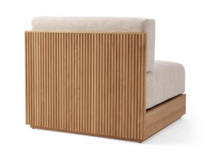 Canapé relaxant unique sans accoudoirs, mobilier de patio, design moderne, bois de teck naturel massif, extérieur - Product Image 5