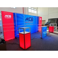 Boîte à lumière SEG rétroéclairée en aluminium sur pied personnalisée, par sublimation, pour les entrepreneurs en affichage de stands d'exposition et événements