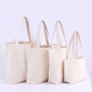 12oz Reusable Cotton <b>Canvas</b> Large Tote Shopping Bag with Inside Pocket Blank Plain <b>Shopper</b> Bag with Letter Pattern - Product Image 1