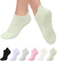Chaussettes de yoga et de Pilates en coton compressives, antidérapantes, sans coutures, avec logo personnalisé imprimé numériquement, écologiques, séchage rapide, pour l'été