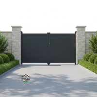 Porte battante en alliage d'aluminium noir personnalisée, 6 pieds, panneau de clôture moderne durable, porte à lattes pour mur de jardin extérieur