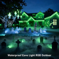 Lampu Eaves Lights Kontrol Aplikasi Lingkungan Keras RGB RGBW Lampu Titik LED Luar Ruangan Permanen IP67 Natal Luar Ruangan Mudah Dipasang