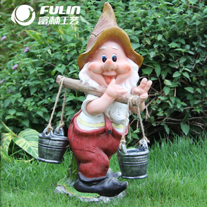 Statua di Gnomo da Giardino in Resina a Grandezza Naturale 16,8 Pollici con Secchielli d'Acqua per Decorazione Esterna Casa e Prato - Product Image 1