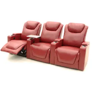 Geeksofa Low Price Home Cinema Sofa With Massage And Heating Faux Leather Theater 3 Seating Electric Recliner Sofas For Living