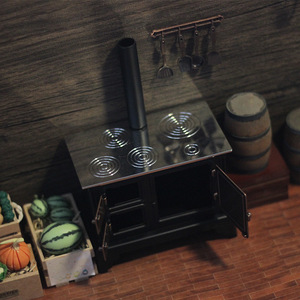 Accessoires de cuisine miniature pour maison de poupée, ustensiles rétro, cuisinière, armoire M159 - Product Image 3
