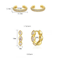 Ensemble de boucles d'oreilles pendantes plaquées or avec zircon et motifs alimentaires tendance pour bijoux de mode unisexe en gros