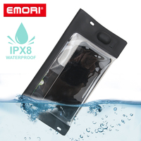Étui de téléphone étanche en nylon enduit de TPU 300D ultra-résistant, sac étanche IPX8 avec écran tactile et double boucle de suspension