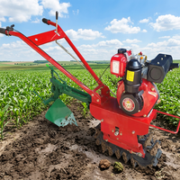 Micro-motoculteur multifonctionnel sur chenilles 9 CV pour pentes, avec fonctions de sous-soleuse, de labour profond pour serres, de labour et de creusement de fossés, usage domestique