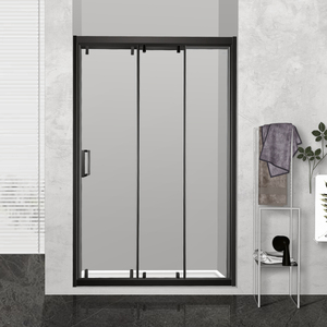 Hôtel moderne Porte de douche coulissante <span class=keywords><strong>triple</strong></span> 3 panneaux en verre trempé Porte de douche coulissante avec cadre