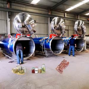 Autoclave industriel pour bouteille en verre Machine de stérilisation de jus de fruits Stérilisateur à pulvérisation d'eau à porte unique - Product Image 2