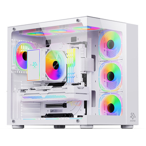 Snowman cs015 xu hướng mới giữa tháp Máy tính để bàn chơi game PC trường hợp màu trắng tùy chỉnh Tempered Glass khả năng tương thích <span class=keywords><strong>ATX</strong></span>/M-<span class=keywords><strong>ATX</strong></span>/MINI-ITX - Product Image 1