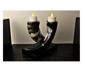 Bougeoir unique avec corne naturelle poli à la main avec table décorative pour la maison porte-bougie de décoration à vendre - Product Image 5