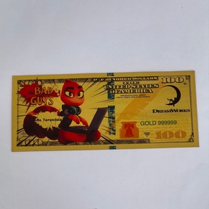 Tarjeta de anime de polímero con diseño personalizado gratuito, personaje de Los Villanos, billete con baño de oro. - Product Image 5