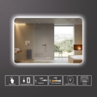 Grand miroir intelligent de salle de bain sans cadre en forme de rectangle du fabricant LED moderne IP44 tarifs anti-dumping verre rétro-éclairé LED