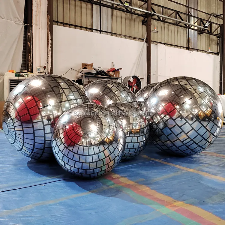 Aufblasbares Kostüm 1M 2M 3M Aufblasbarer Spiegel Ball Giant Event Dekoration PVC Floating Sphere Mirror Balloon Disco