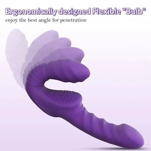 Juguetes Sexuales para <span class=keywords><strong>Lesbianas</strong></span>, Dildo Doble, Pene Grande Flexible, Vibrador con Control Remoto, Silicona - Product Image 2