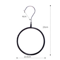 Vente en gros de supports de rangement pour serviettes et cravates en alliage métallique, anneau rond noir blanc, accessoires pour hijab, foulard musulman, cintre pour hijab