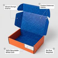Échantillon Gratuit Boîte d'expédition oblongue personnalisée avec logo pour avion, en carton ondulé, avec fermeture éclair déchirable, écologique, en matériaux recyclés, blanche