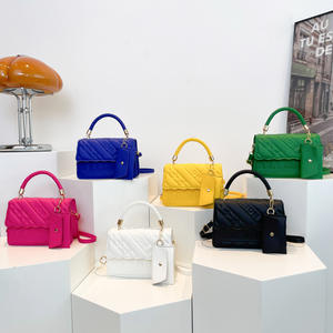 Tas Wanita Warna Permen Terlaris Musim Gugur 2025 Set 2 Pcs Tas Selempang Kulit Wanita Model Flap Tas Tangan Wanita Modis - Product Image 1