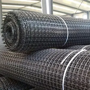 15KN 20KN 25KN 30KN 40KN siyah Geogrid polipropilen plastik PP çift eksenli Geomalla Geogrid