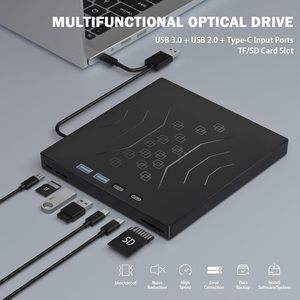 Graveur <span class=keywords><strong>de</strong></span> DVD externe 7-en-1 USB 3.0 et Type-C, lecteur <span class=keywords><strong>de</strong></span> <span class=keywords><strong>CD</strong></span>/DVD portable 24x <span class=keywords><strong>CD</strong></span> 8x DVD pour ordinateur portable, ordinateur <span class=keywords><strong>de</strong></span> bureau, PC, Mac, Windows, Linux - Product Image 2
