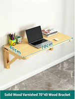 Table murale pliante en bois massif, bureau mural, table murale suspendue pour la salle à manger, poste de travail pour ordinateur portable, table de travail pour la maison