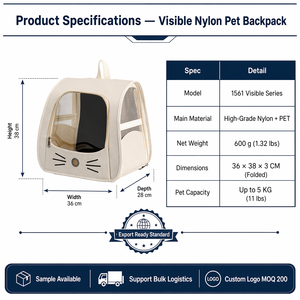 Mochila Transparente <span class=keywords><strong>para</strong></span> Gatos con Vista Panorámica, Bolsa de Viaje Transpirable de Nailon <span class=keywords><strong>para</strong></span> Mascotas, <span class=keywords><strong>para</strong></span> Gatos de 5 kg, Venta al Por Mayor OEM - Product Image 5