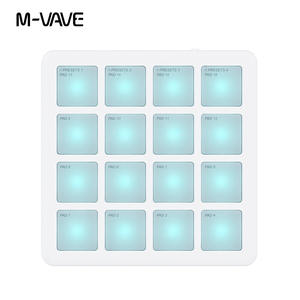 <span class=keywords><strong>M</strong></span>-VAVE SMC-PAD 袖珍黑色无线 MIDI 控制器，带 16 个打击垫，USB-C 接口设计，小型 MIDI 垫键盘控制器 - Product Image 3
