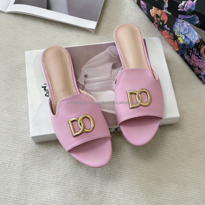 Ladies Shoes and Sandals Summer Luxury Designer Brand High Quality Original Colorful Leather <b>Slippers</b> Dc for Girls - Product Image 5