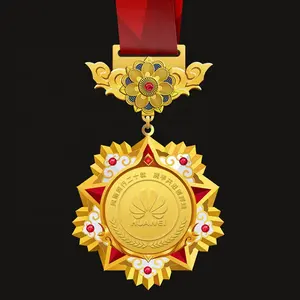 Sıcak satış özel yıldönümü başkanı ödülü madalya askı hatıra madalyon asılı madalya ile zincir