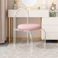 Chaise transparente en acrylique (Lucite) moderne avec coussin moelleux, faible MOQ, vente en gros