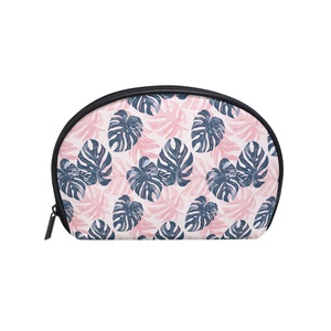 Trousse de Maquillage Tendance à Motifs Hawaïens avec Fermeture Éclair, Design Élégant en Forme de Coquillage, Sac de Toilette Personnalisé - Product Image 1