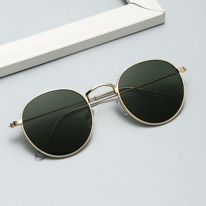 <b>Sunglasses</b> <b>Round</b> <b>Frame</b> Gold Metal UV400 Women Fashionable For Travel Parties - Product Image 2