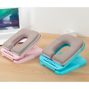 Oreiller de sieste portable en forme de U pour étudiants, en soie glacée et mousse à mémoire de forme, oreiller de massage multifonctionnel, vert menthe, rose, gris spatial - Product Image 1