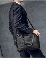 Porte-documents pour ordinateur portable en PU souple de style classique fait à la main avec logo personnalisé pour hommes d'affaires étanche pour ordinateurs