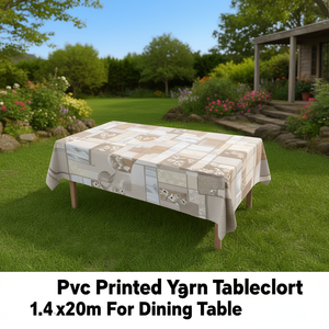 Pvc Printed Yarn <b>Tablecloth</b> 1.4x20m For Dining Table - Product Image 3