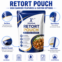 Sachet Retortable Personnalisé à Trois Soudures, Qualité Alimentaire, Haute Barrière, Emballage 121 Degrés pour Couscous de Pois Chiches Méditerranéen