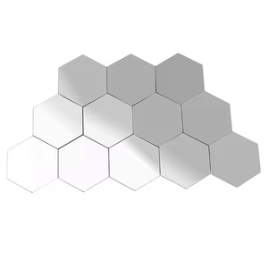 12 teile/satz dekorative Acryl Spiegel Fliesen Wanda uf kleber Hexagon selbst klebende Raum Art Decor <span class=keywords><strong>Stick</strong></span> auf Spiegeln - Product Image 3