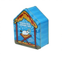 Boîte élégante en métal JH en forme de maison pour organiser l'affichage des favoris Boîte de rangement pour biscuits et biscuits Affichage décoratif