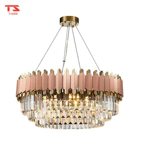 Nordic Creative Light Luxury Chandelier Wedding Decor Gold Crystal Large Pendant Lights High Ceiling Luxury Chandeliers