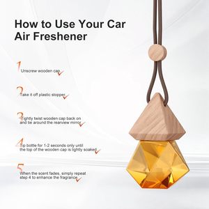 Difusor de Perfume Líquido para Coche, Moderno, Colgante, de Madera y Vidrio, 8ml, Ambientador para Auto, Venta al Por Mayor - Product Image 4