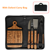 Ensemble d'outils de barbecue en acier inoxydable chromé résistant à la chaleur, 6-8 pièces, kit de voyage en plein air, spatule, fourchette, couteau, planche à découper