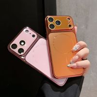 Coque de téléphone magnétique sans fil avec grande fenêtre de visualisation pour iPhone 16 15 14 13 Pro Max 17Pro, compatible avec les séries 18 et 17