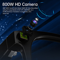 Gafas con Cámara Inteligente IA 1080P 220mAh con Asistente IA BT, Micrófono, Control por Aplicación, Llamadas de Voz, Reproductor de Música, Transparentes ASPOR A790