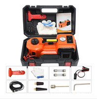 Cric hydraulique électrique 5T 12V avec pompe de gonflage de pneus, kit de levage de voiture automatique 3-en-1 pour SUV et berlines