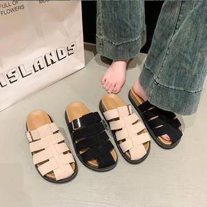 Sandales <span class=keywords><strong>mules</strong></span> plates décontractées en daim pour femme, légères, tendance, <span class=keywords><strong>de</strong></span> <span class=keywords><strong>luxe</strong></span>, à enfiler, pour l'extérieur - Product Image 3