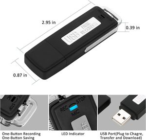 <span class=keywords><strong>Grabadora</strong></span> <span class=keywords><strong>de</strong></span> <span class=keywords><strong>Voz</strong></span> Digital Portátil con Memoria USB <span class=keywords><strong>de</strong></span> 8GB/16GB, Color Negro, con Memoria Flash USB, Graba Audio en Formato WAV - Product Image 4