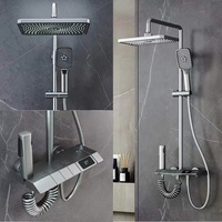 Robinet de douche à bouton piano en laiton 2022, thermostat, affichage numérique, douche intelligente, ensemble de douche
