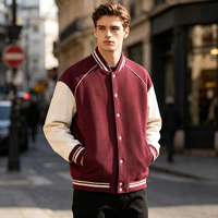 Veste de baseball varsity pour homme, veste bomber décontractée, coupe-vent léger, veste boutonnée